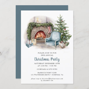 Elégante aquarelle Noël Fête Invitation