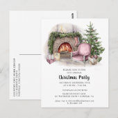 Elégante aquarelle Noël Fête Invitation (Devant / Derrière)