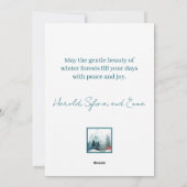 Elégante aquarelle Noël Forêt Carte de vacances (Dos)