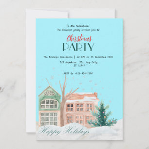 Elégante aquarelle Noël Invitation
