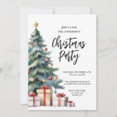 Elégante aquarelle Noël Tree Party Invitation (Devant)