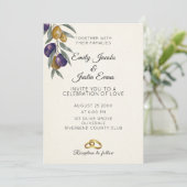 Elégante aquarelle Olive Mariage Photo Invitation (Debout devant)