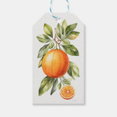 Elégante aquarelle orange étiquette cadeau (Devant)