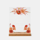 élégante aquarelle orange fleuri accueil mariage (Recto)