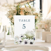 Elégante aquarelle Protea Tableau Numéro Cartes