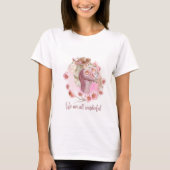 Elégante Aquarelle rose beige blanc T-shirt (Devant)