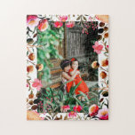 Elégante aquarelle rose florale verdure Photo<br><div class="desc">Elégant rose et rouge Aquarelle Floral Vert Photo Personnalisée Puzzle</div>