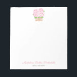 Elégante aquarelle rose Hydrangea Bloc-notes pour<br><div class="desc">Un bloc-notes en rose et blanc joli et avec mon hydrangée d'origine en motif panier en rotin,  peint à l'origine à la main en aquarelle avant d'être scanné sous forme numérique. Veuillez noter que si vous n'avez pas besoin / voulez le texte en bas,  vous pouvez simplement supprimer ceci.</div>