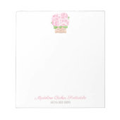 Elégante aquarelle rose Hydrangea Bloc-notes pour  (Devant)