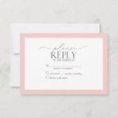 Elégante Aquarelle rose Mariage floral RSVP (Dos)