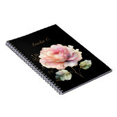 Elégante aquarelle rose rose Carnet noir (Côté Droit)