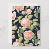 Elégante aquarelle rose rose Faire-part de mariage (Dos)