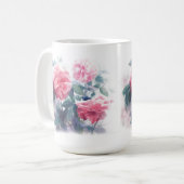 Elégante aquarelle rose rose peinture café Mug (Devant gauche)