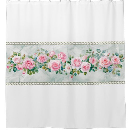 Elégante aquarelle rose rose rose rideau de douche (Devant)