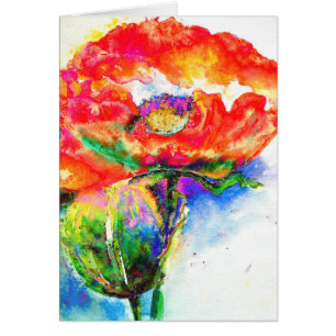 Elégante aquarelle rouge florale