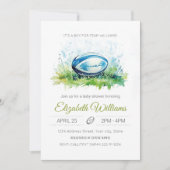 Elégante aquarelle rugby Baby shower Invitation (Devant)