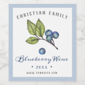 Elégante aquarelle rustique Étiquette de vin Blueb (Étiquettes simples)