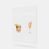 Elégante aquarelle Sa signature Boisson Mariage (Angle)