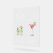 Elégante aquarelle Sa signature Boisson Mariage (Angle)