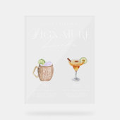 Elégante aquarelle Sa signature Boisson Mariage (Recto)