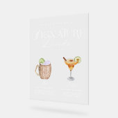 Elégante aquarelle Sa signature Boisson Mariage (Angle)