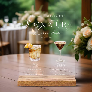Elégante aquarelle Sa signature Boisson Mariage