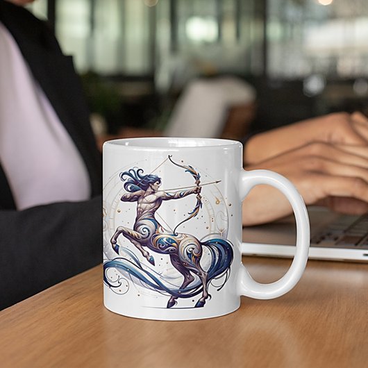 Elégante aquarelle Sagittarius Zodiac Mug personna
