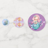 Elégante Aquarelle sirènes Anniversaire Confetti (Derrière)