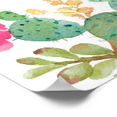 Elégante aquarelle Succulent Mariage Affiche de bi (Coin)