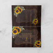 Elégante aquarelle tournesol Mariage en bois Merci (Intérieur)