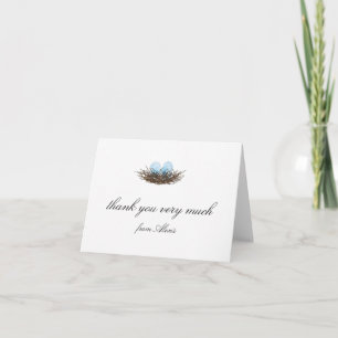 Elégante aquarelle Twins Bird Nest Merci