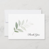 Elégante aquarelle verdure Carte de remerciements (Devant)