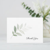 Elégante aquarelle verdure Carte de remerciements (Debout devant)