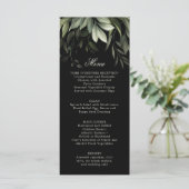 Elégante aquarelle vert menu sur noir (Debout devant)