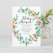 Elégante aquarelle verte Baby shower Invitation (Debout devant)