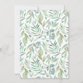Elégante aquarelle verte Baby shower Invitation (Dos)