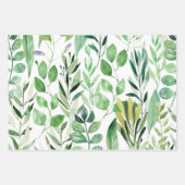 Elégante Aquarelle Verte Feuilles Diagonale (Devant)