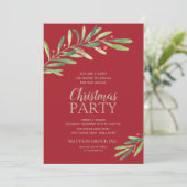 Elégante aquarelle verte Invitations de Noël (Debout devant)