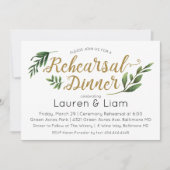 Elégante aquarelle verte Répétition Invitation (Devant)