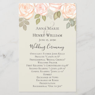Elégante aquarelle verte Sage Wedding Programme