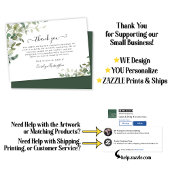 Elégante aquarelle verte Sympathie Merci