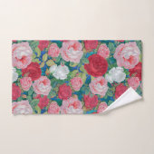 Elégante aquarelle victorienne rose et rouge| (Serviette à main)