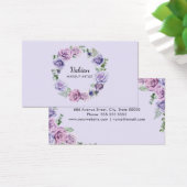 Elégante aquarelle violet Carte de visite floral (Bureau)