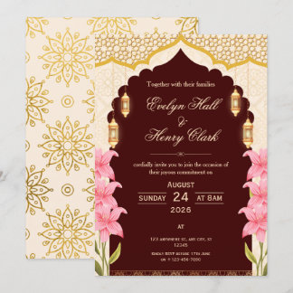 Elegante Arabische Bruiloft Kaart