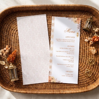Elegante Arabische Lantaarn Bloemige Bruiloft Menu