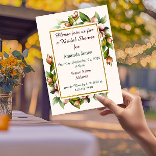 Elégante Arc Floral Boho Bridal Shower Invitation