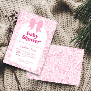 Elégante Arc rose Baby shower Floral Invitation