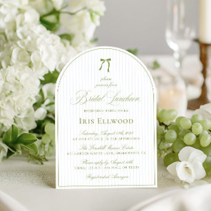 Elegante Arch Sage Groene & Blauwe Bruids Luncheon Kaart