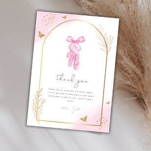 Elegante Arch Waterverf Ballerina Baby shower Bedankkaart