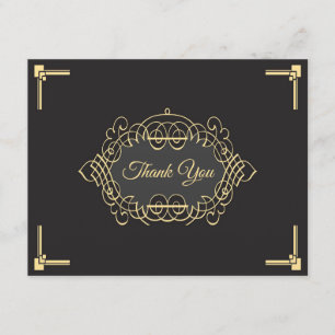 Elegante Art Deco bedankkaart Kaart